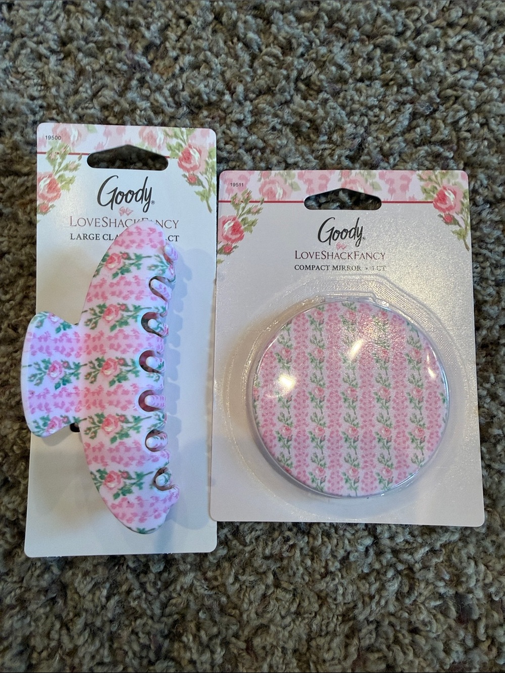 LoveShackFancy Pink Floral Compact Mirror Set